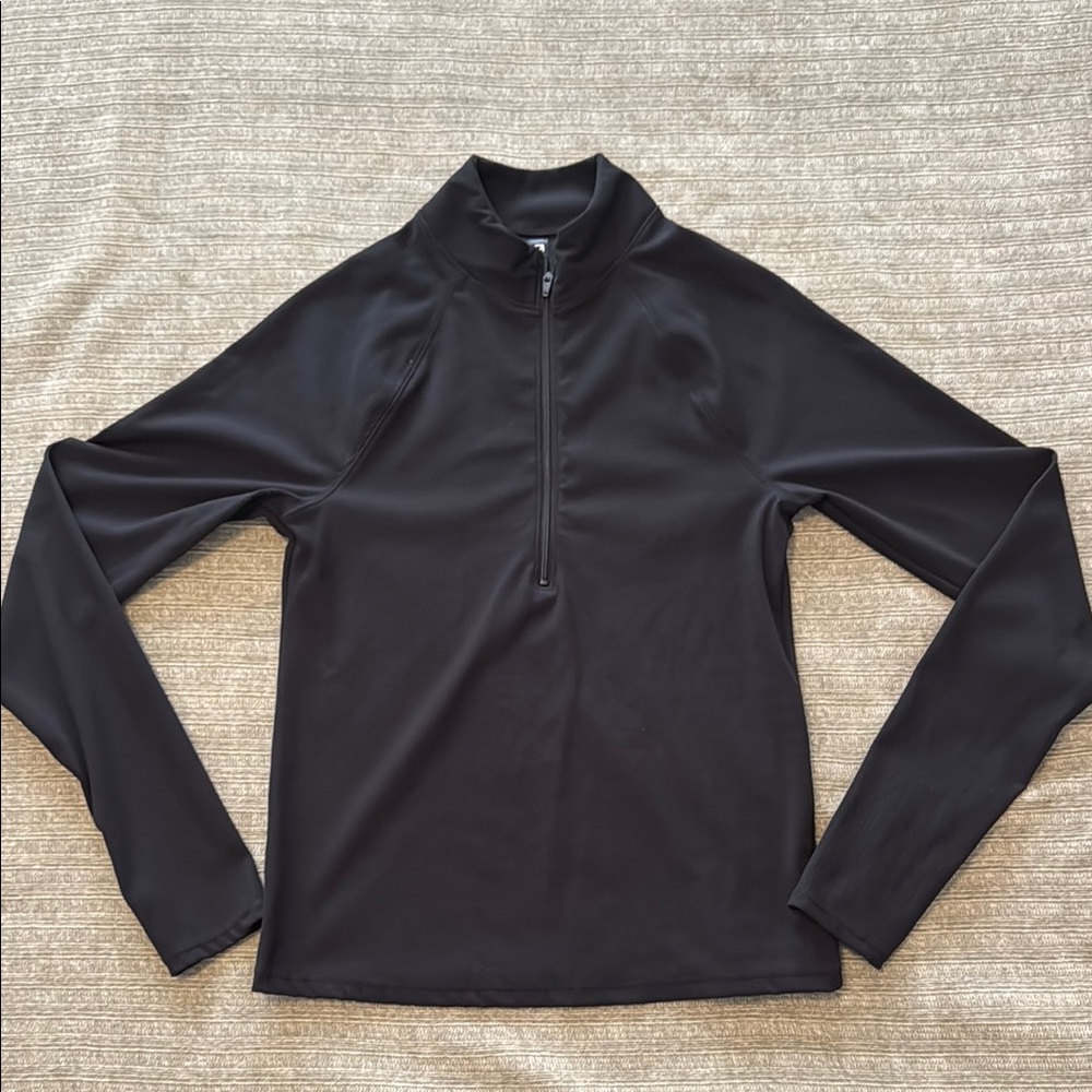 GapFit Black Ribbed Half-Zip Top
